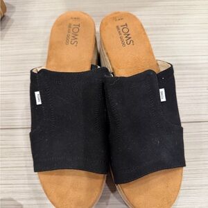 TOMS Diana Black Canvas Mules